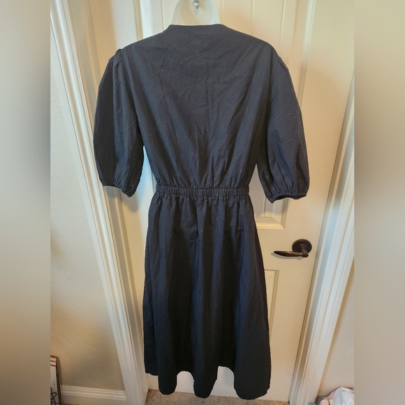 The Drop Women's Black Prisha Cut-Out Poplin Midi Dress | Sz M | NWT - Picture 8 of 11